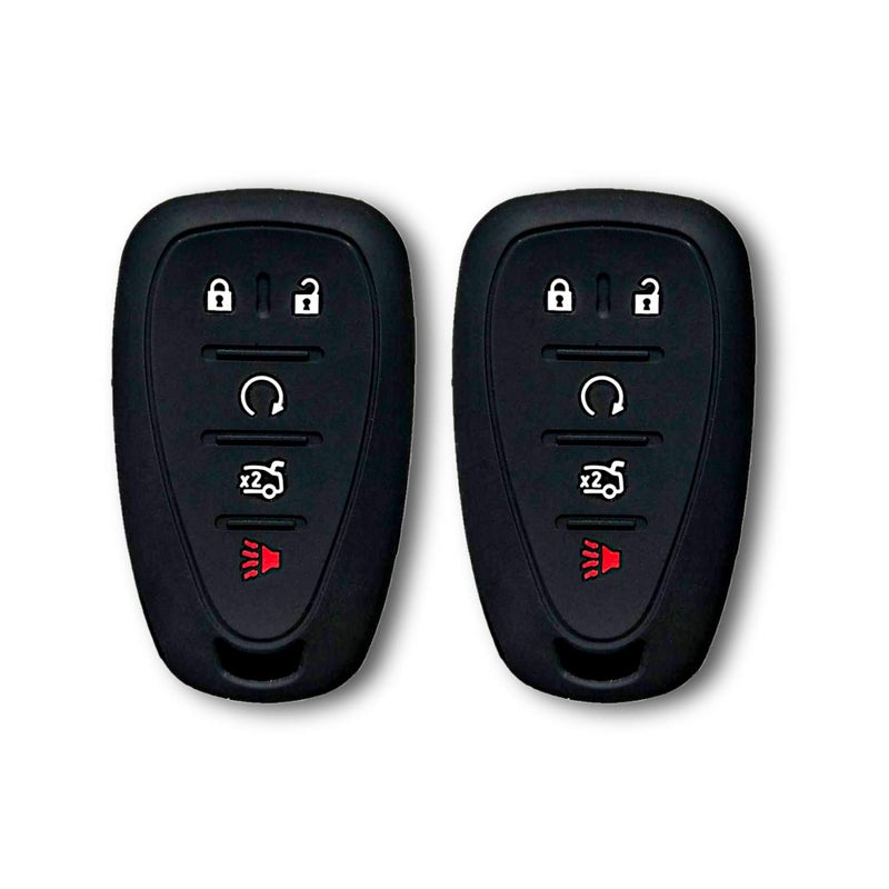Autobase Silicone Key Fob Cover for Chevy Malibu Camaro Trax Traverse Trailblazer Sonic Blazer Cruze Volt Equinox Spark | Car Accessory for Chevrolet | Key Protection Case 2 Pcs (Black) - Image 1